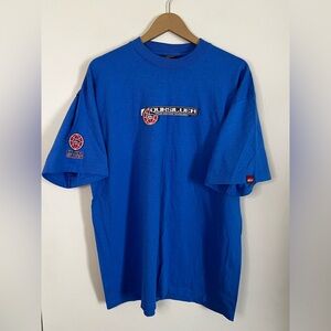 Vintage 90s Y2K Quiksilver Board Technology Blue Single Stitch T Shirt Size XL